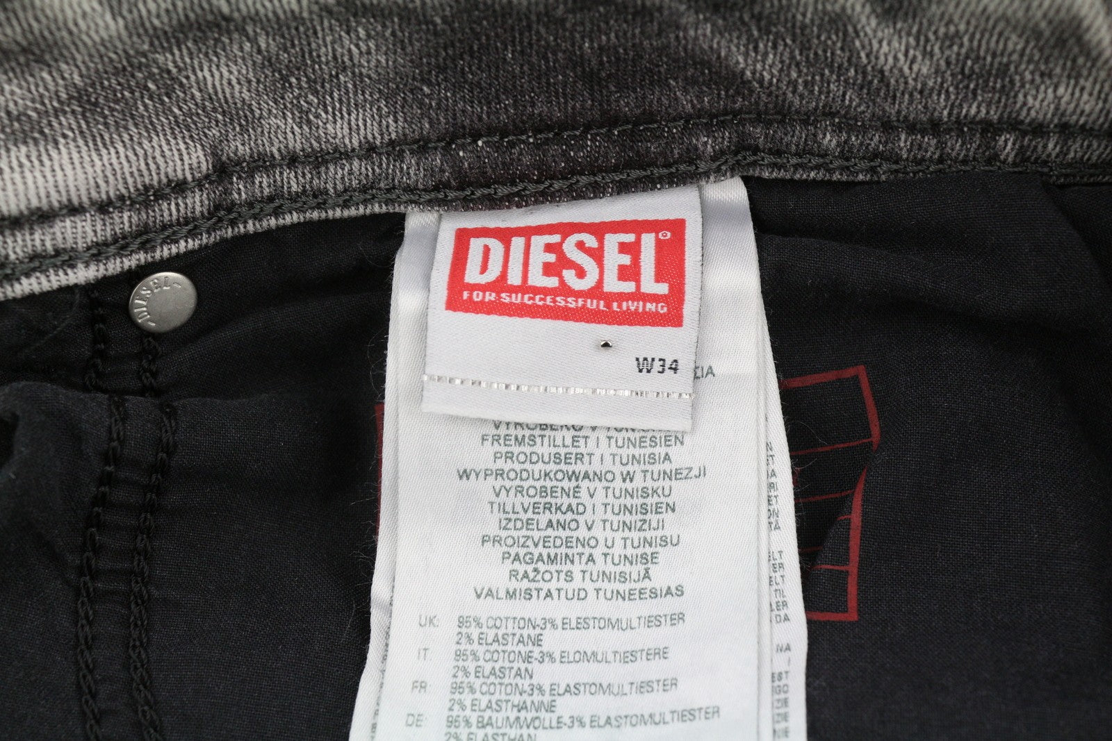 DIESEL 1979 Sleenker E9B97 Men's W34/L34 Skinny Grey Low Waist Faded RRP250