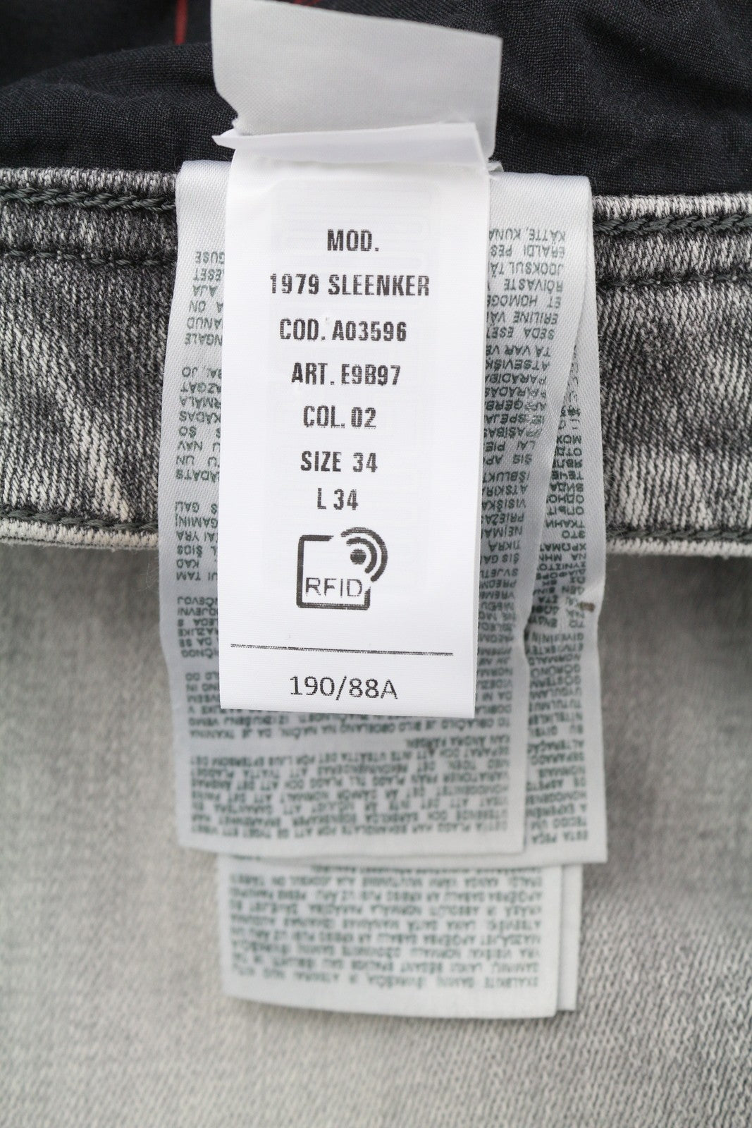 DIESEL 1979 Sleenker E9B97 Men's W34/L34 Skinny Grey Low Waist Faded RRP250