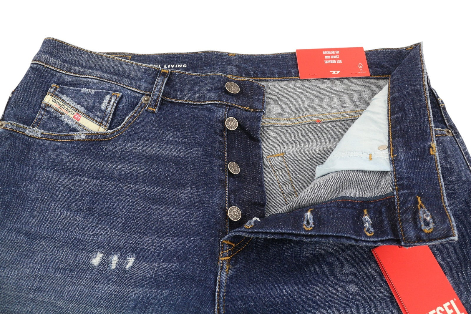 DIESEL 2005 D-Fining 09E45 Men's W36/L32 Blue Washed Regular Distressed RRP175