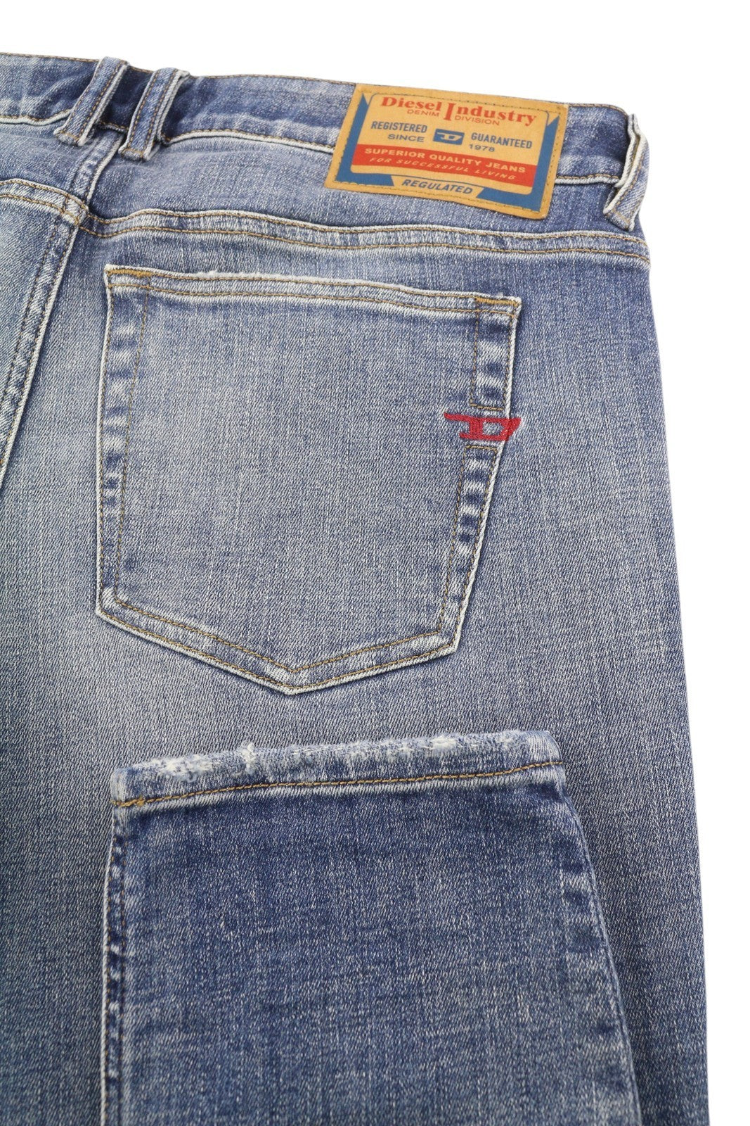 DIESEL 1979 Sleenker 09G35 Men's W34/L30 Skinny Washed Blue Low Waist RRP250