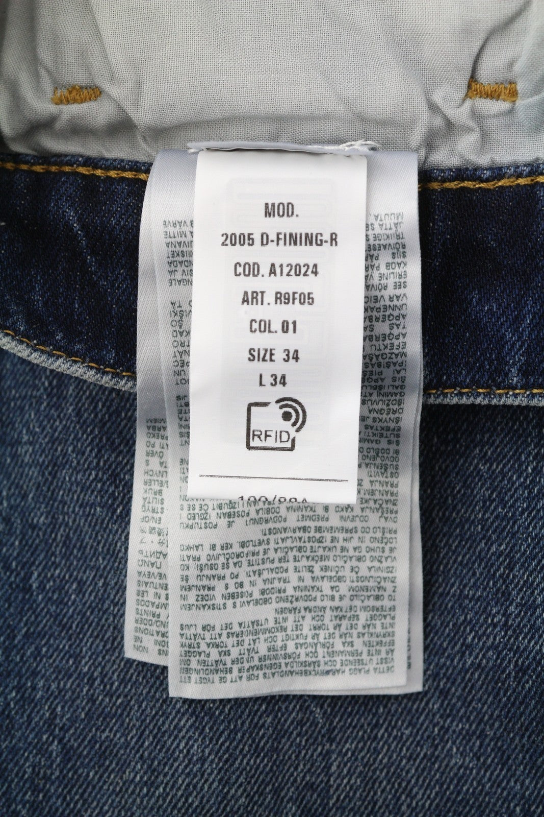 DIESEL 2005 D-Fining R9F05 Men W34/L34 Regular Tapered Washed Distressed RRP225