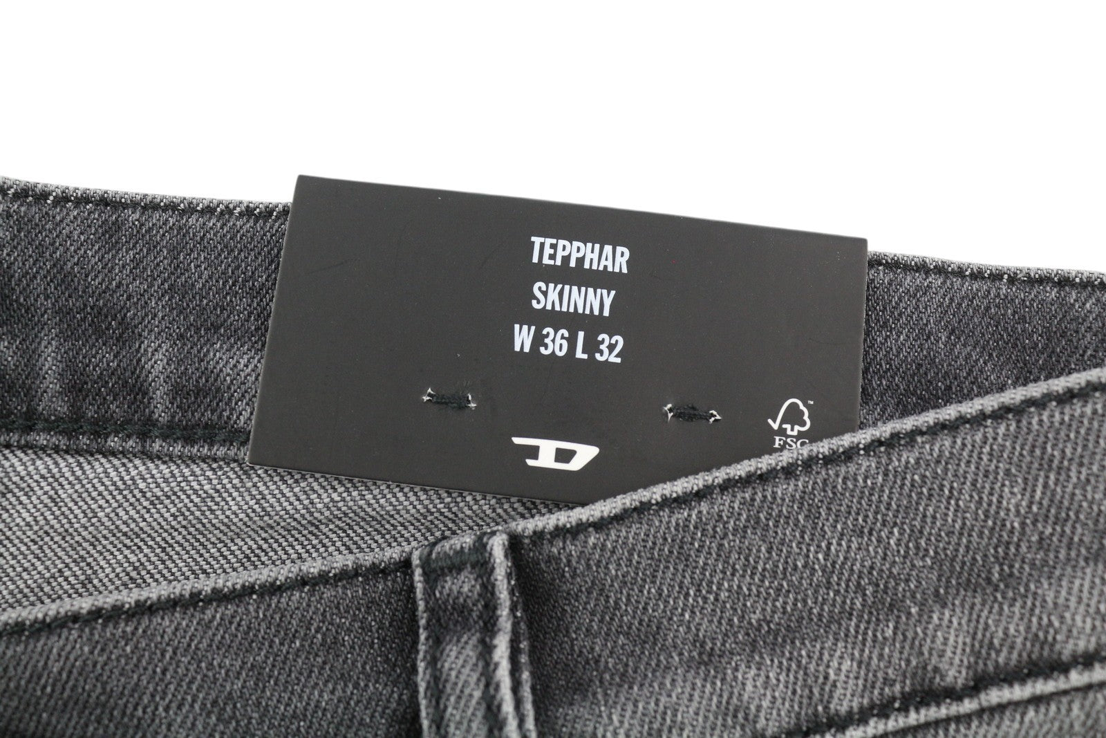 DIESEL Tepphar-X R975F Men's W36/L32 Skinny Grey Denim Button Fly Washed RRP175