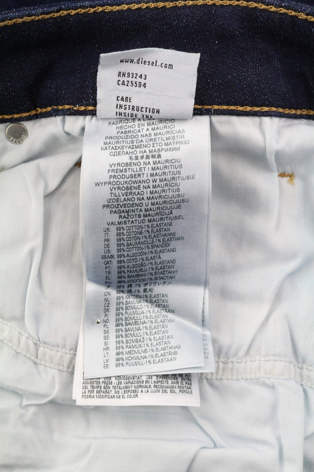 DIESEL D-Mihtry 0IHAQ Men's W34/L30 Straight Washed Blue Regular Denim