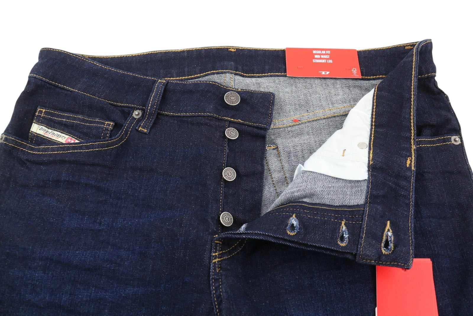 DIESEL D-Mihtry 0IHAQ Men's W34/L30 Straight Washed Blue Regular Denim