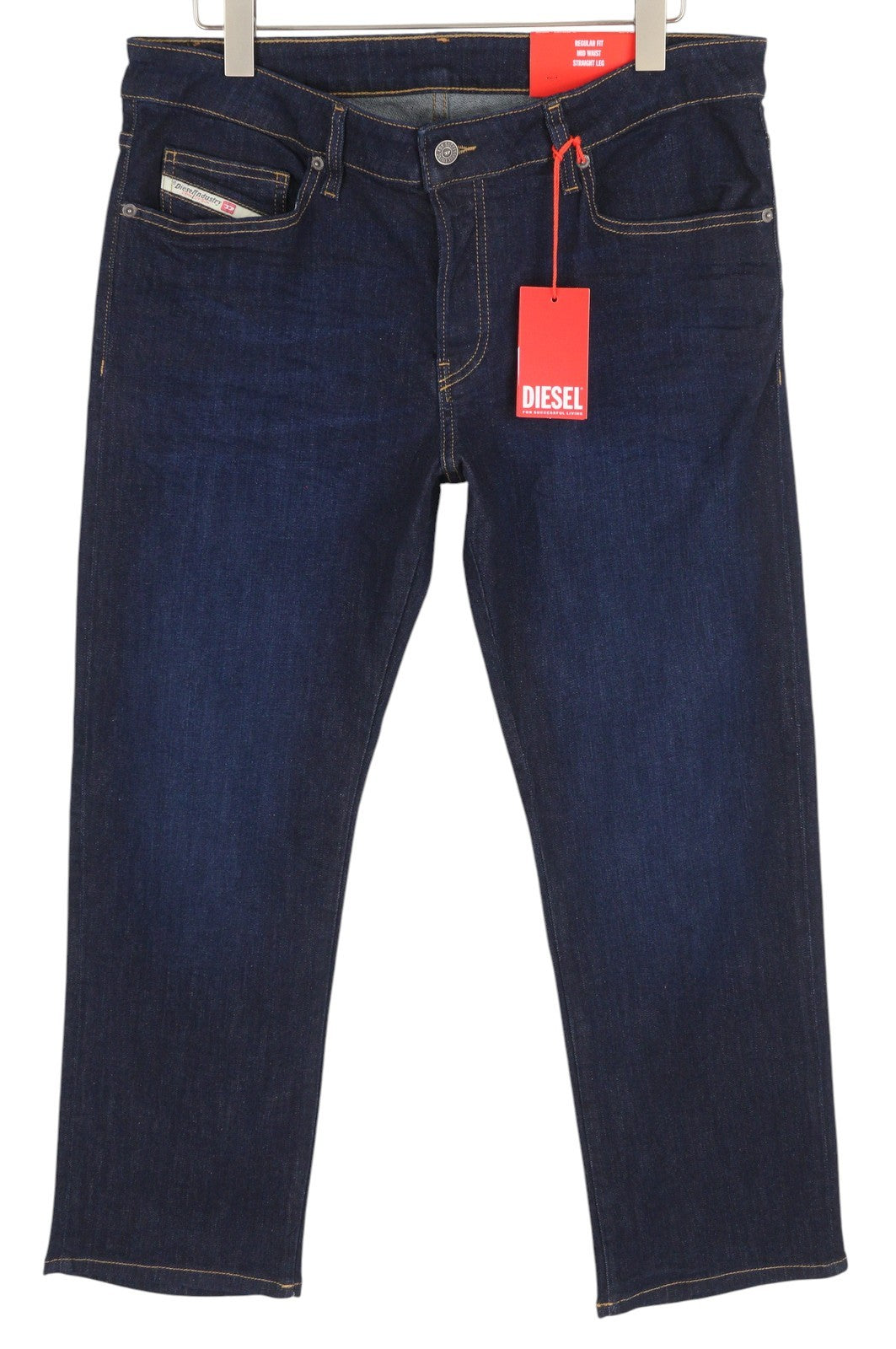 DIESEL D-Mihtry 0IHAQ Men's W36/L30 Straight Blue Denim Washed Regular