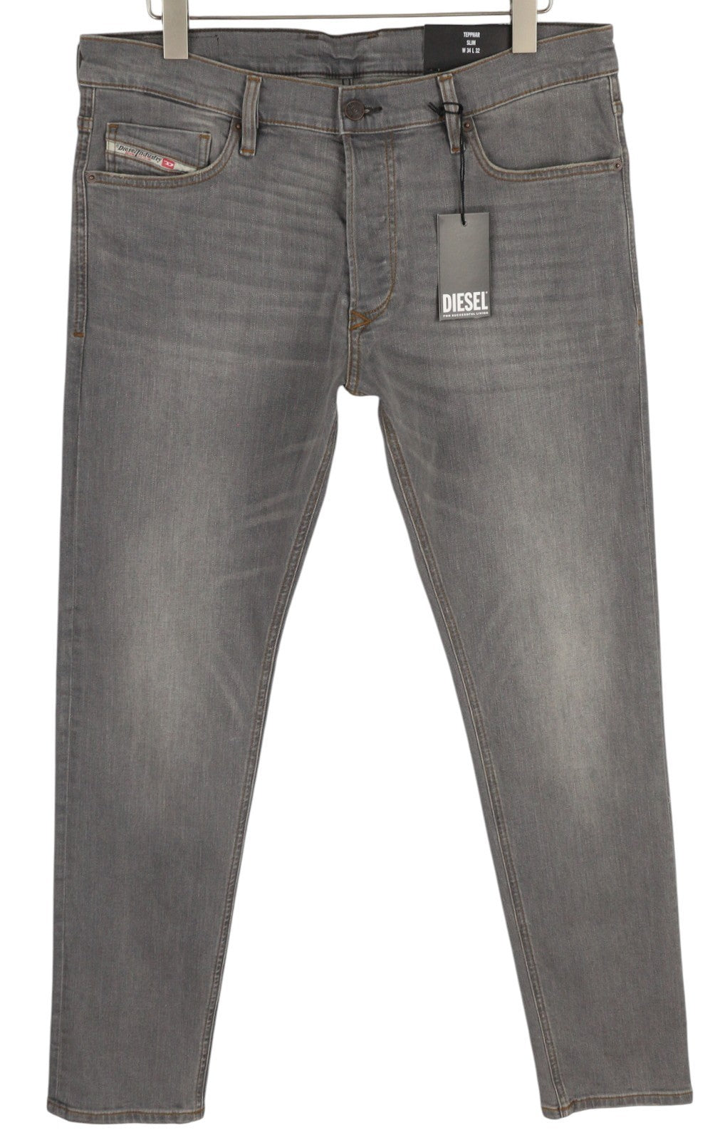 DIESEL Tepphar RB061 Men's W34/L32 Slim Grey Button Fly Washed Denim RRP175