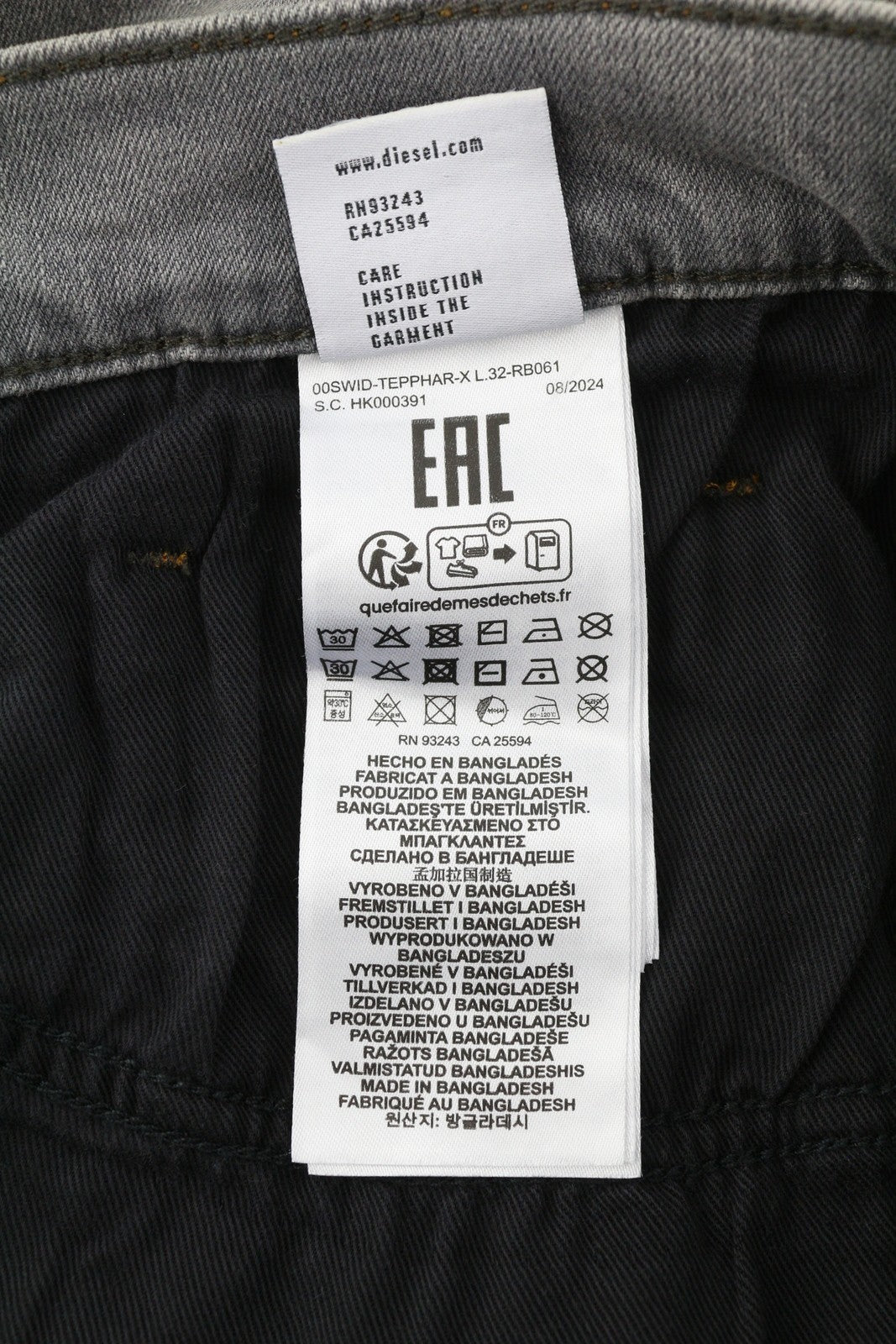 DIESEL Tepphar RB061 Men's W36/L32 Slim Grey Washed Button Fly Denim RRP175