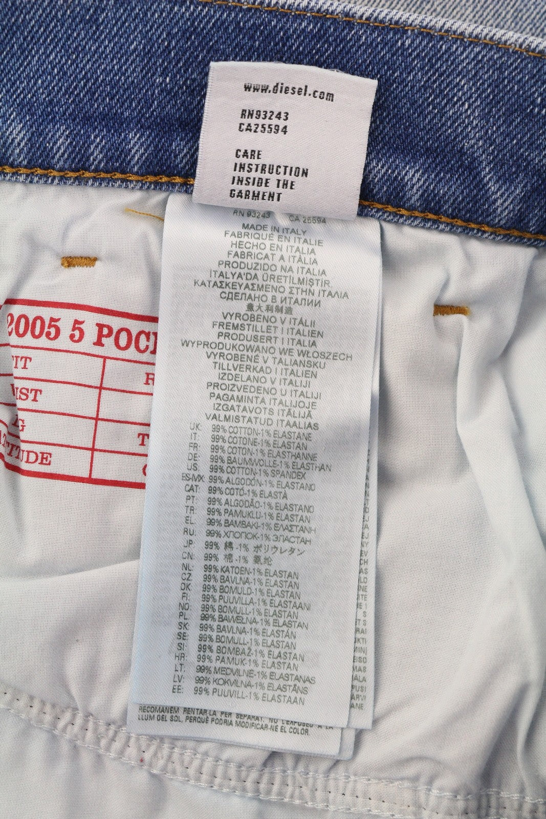 DIESEL 2005 D-Fining 09E85 Men's W34/L30 Blue Washed Tapered Regular RRP295