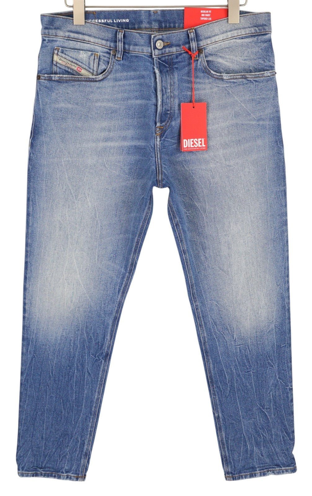 DIESEL 2005 D-Fining 09E85 Men's W34/L30 Blue Washed Tapered Regular RRP295
