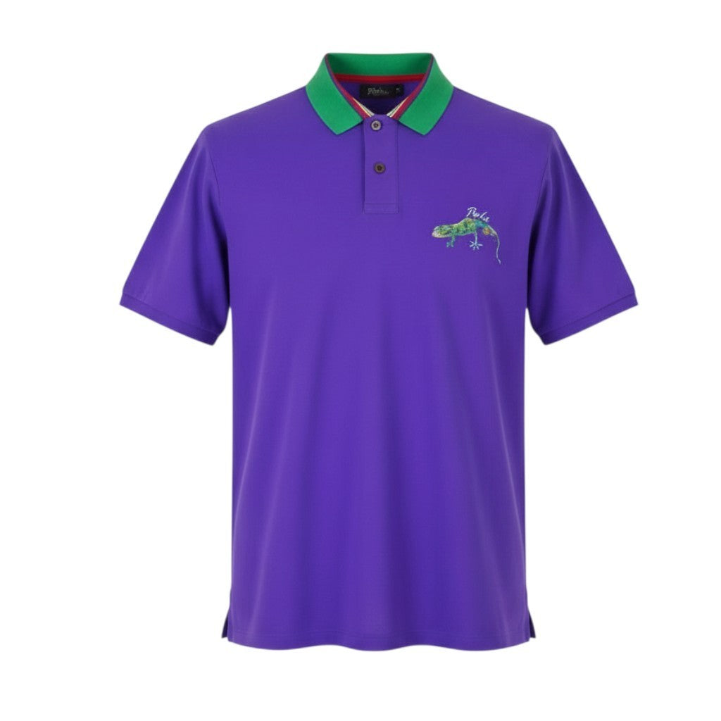 RALPH LAUREN Classic Fit Men Polos XL Purple Embroidered Logo Short Sleeve