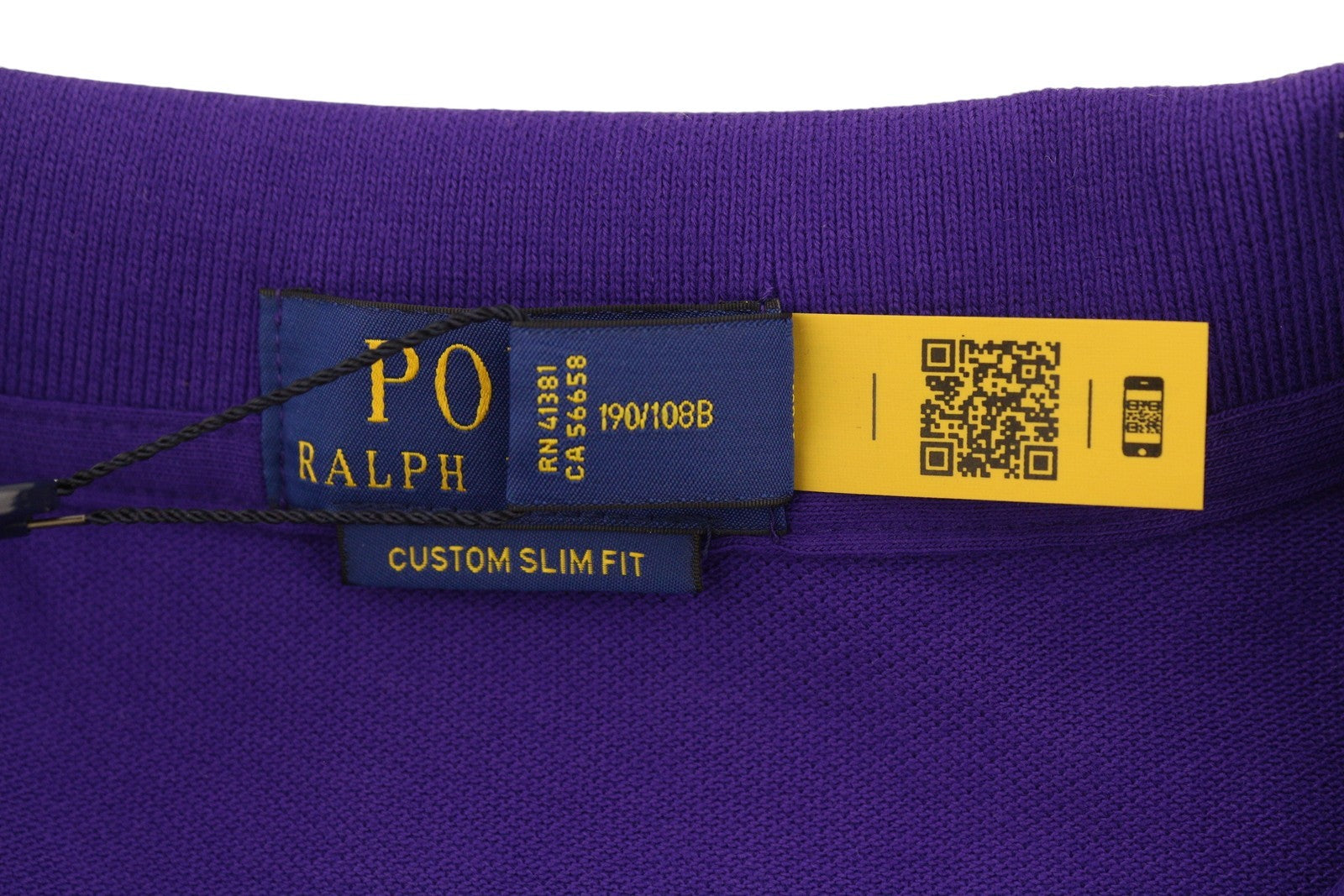 RALPH LAUREN Custom Slim Fit Men Polos 2XL Purple Cotton Logo Short Sleeve