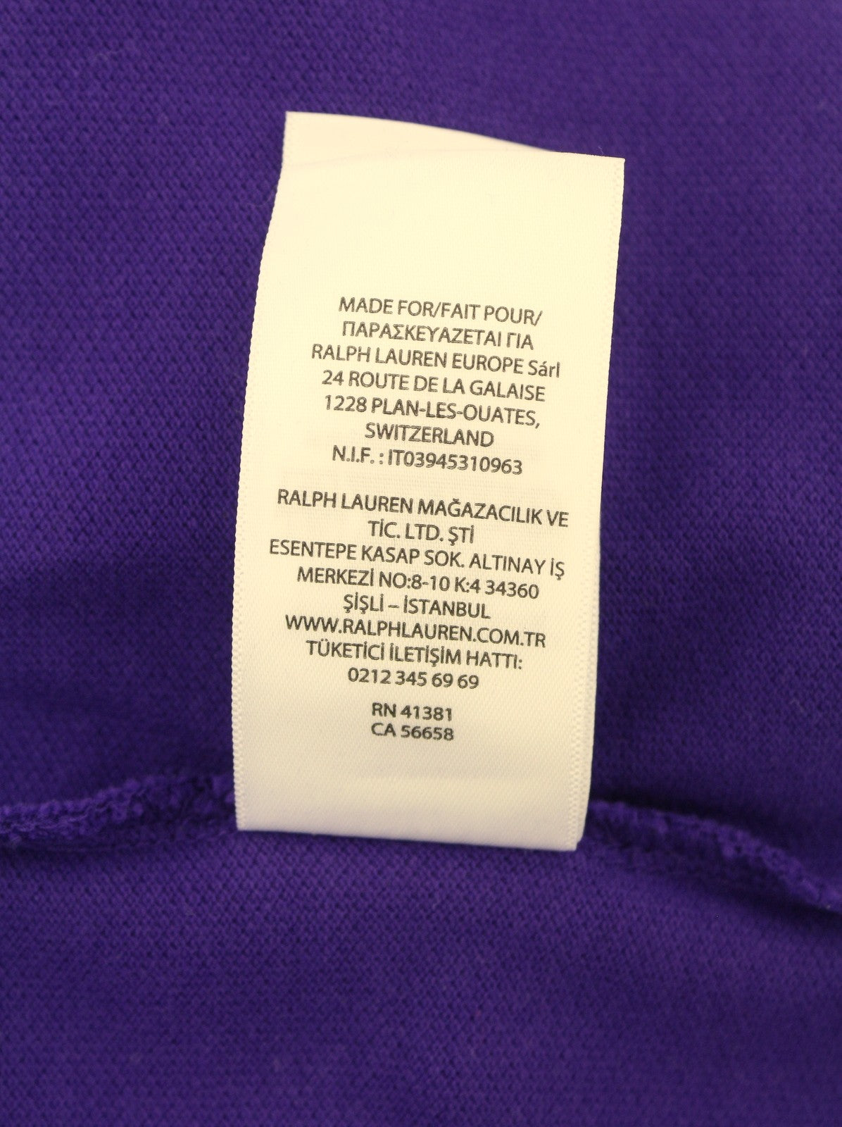 RALPH LAUREN Slim Fit Men Polos XL Purple Cotton Embroidered Logo Short Sleeve