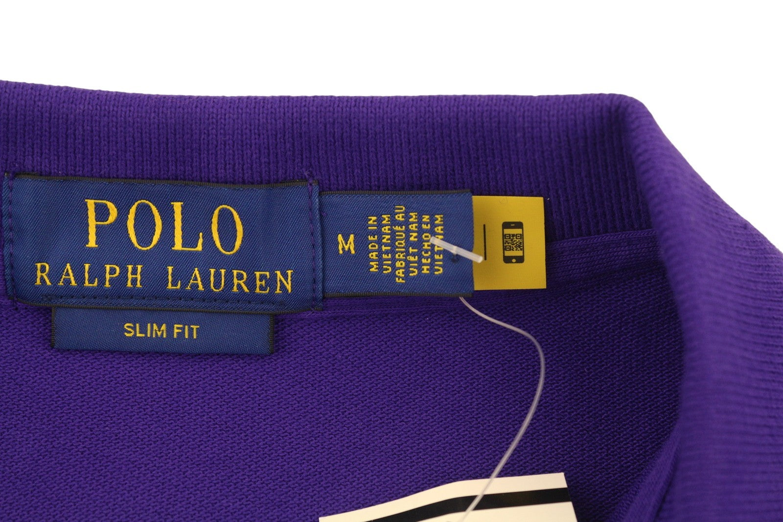 RALPH LAUREN Slim Fit Men Polos M Purple Cotton Embroidered Logo Short Sleeve