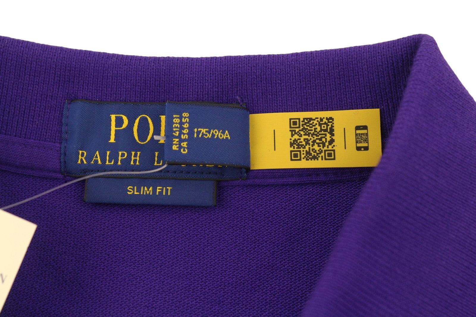 RALPH LAUREN Slim Fit Men Polos M Purple Cotton Embroidered Logo Short Sleeve
