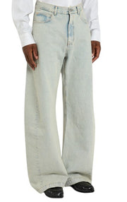 CALVIN KLEIN COLLECTION Men Jeans W34/L32 Blue Faded Relaxed Wide Leg RRP750