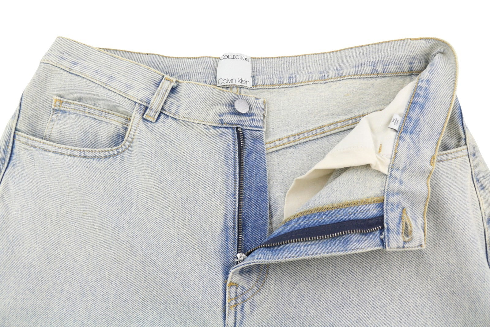 CALVIN KLEIN COLLECTION Men Jeans W34/L32 Blue Faded Relaxed Wide Leg RRP750