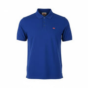 LEVI'S Standard Fit Men Polos XL Blue Cotton Patch Logo Short Sleeved