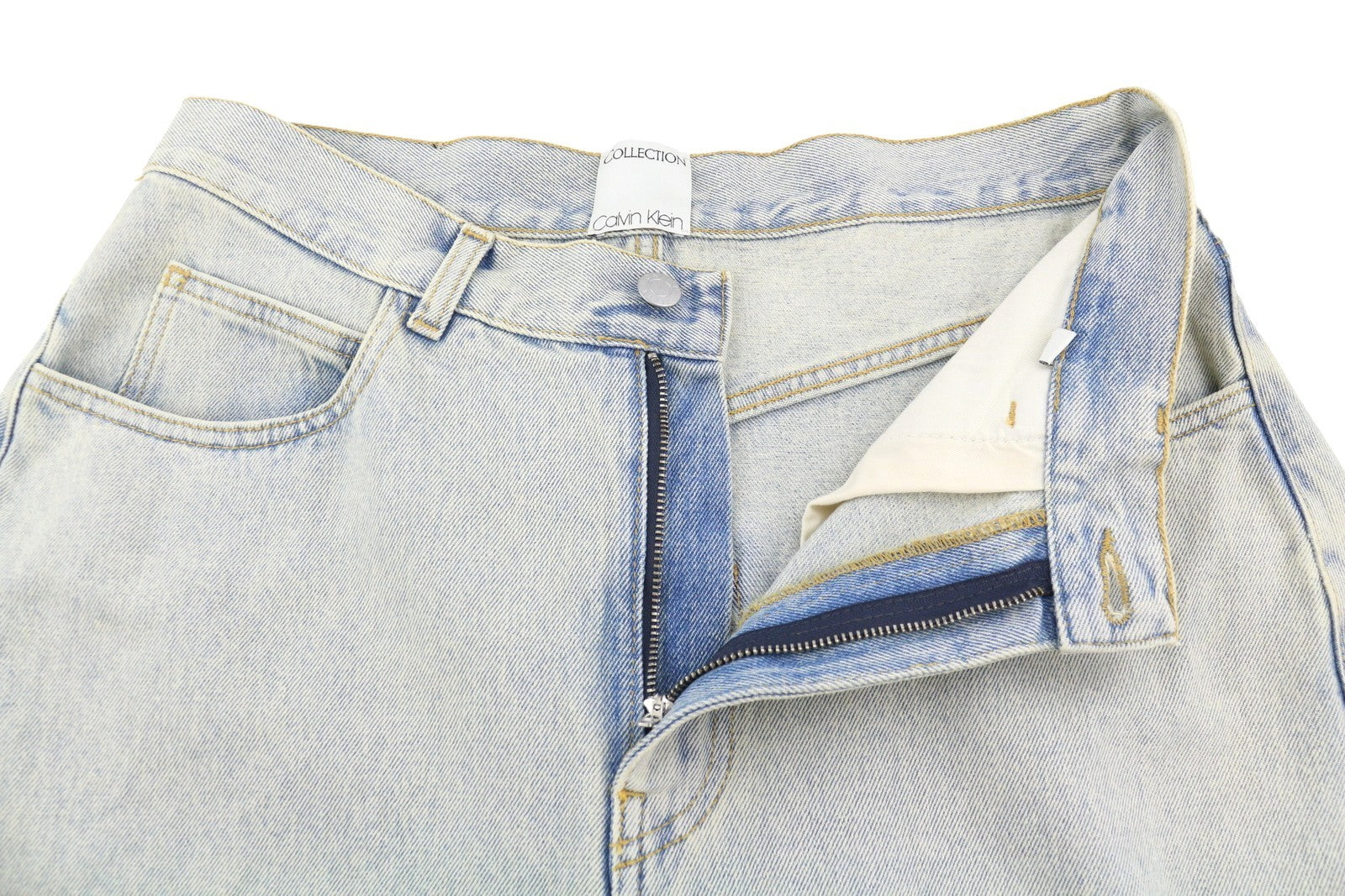 CALVIN KLEIN COLLECTION Men Jeans W32/L32 Blue Faded Relaxed Wide Leg RRP750