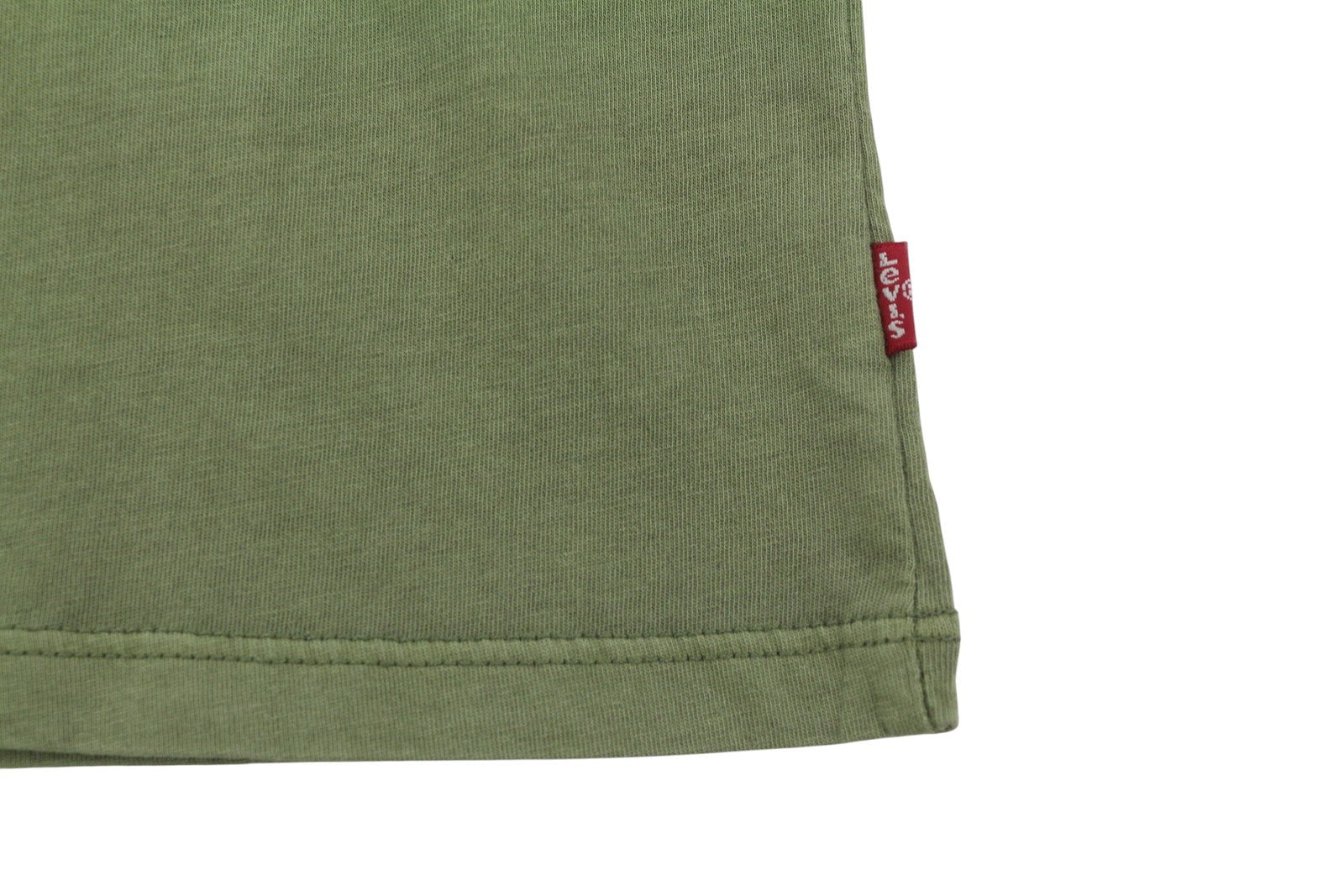 LEVI'S Slim Men T-Shirt XL Khaki Green Tricot Cotton Crew Neck Short Sleeve