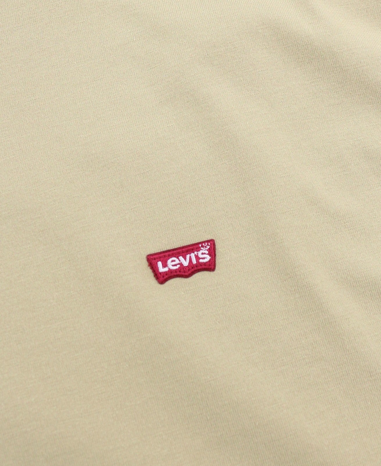 LEVI'S Standard Men T-Shirt 2XL Beige Cotton Tricot Crew Neck Short Sleeve