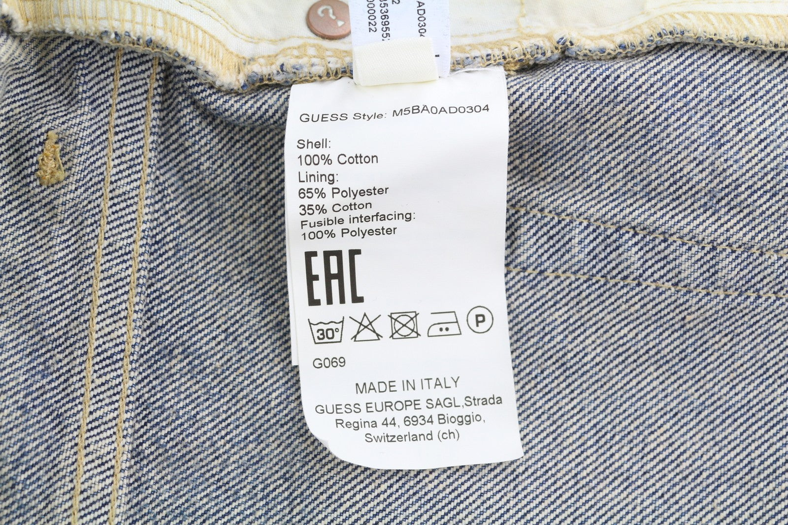 GUESS USA Gudl Men Jeans W32/L32 Blue Whiskers Faded Bootcut Button Fly RRP380