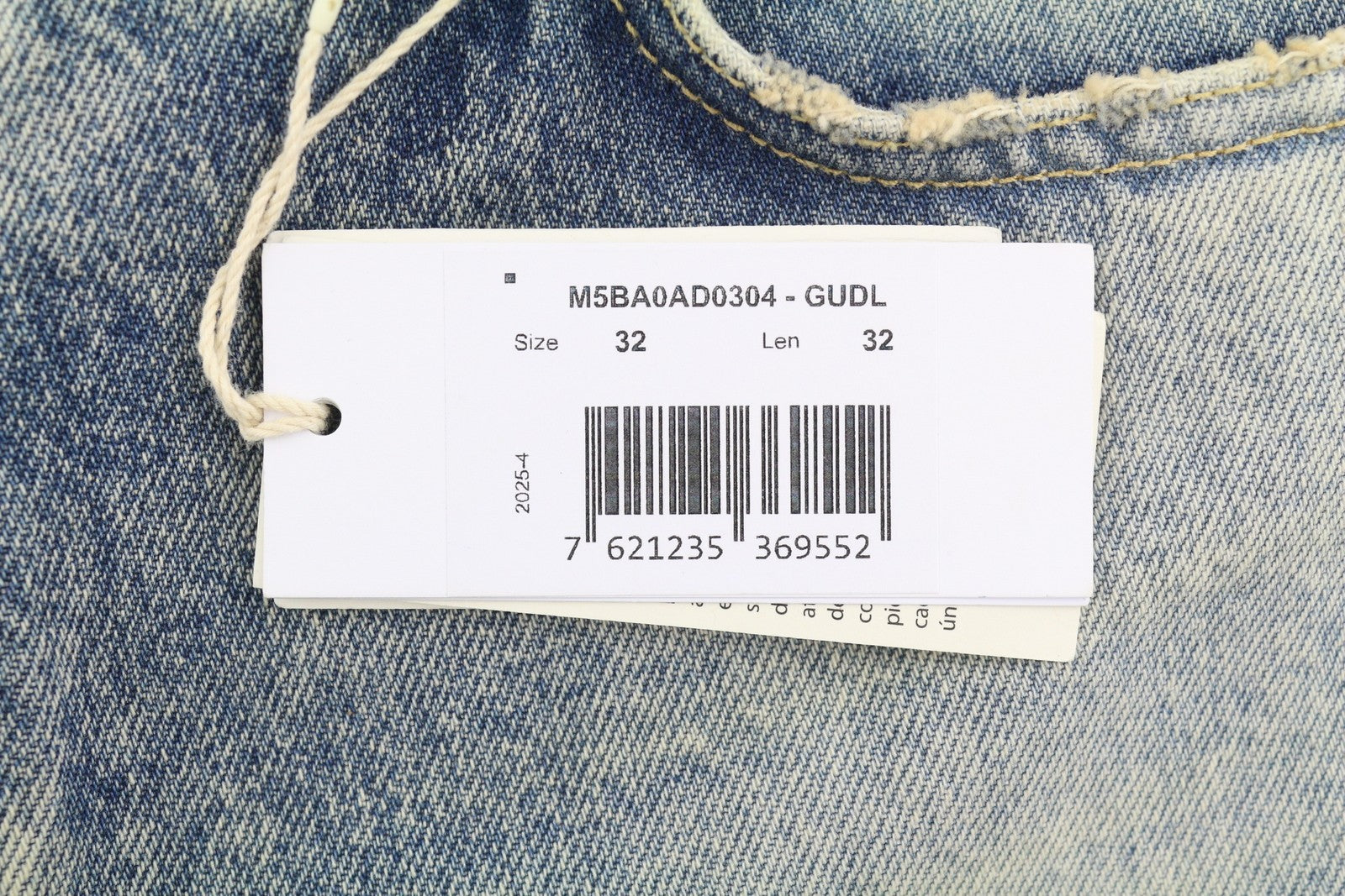 GUESS USA Gudl Men Jeans W32/L32 Blue Whiskers Faded Bootcut Button Fly RRP380