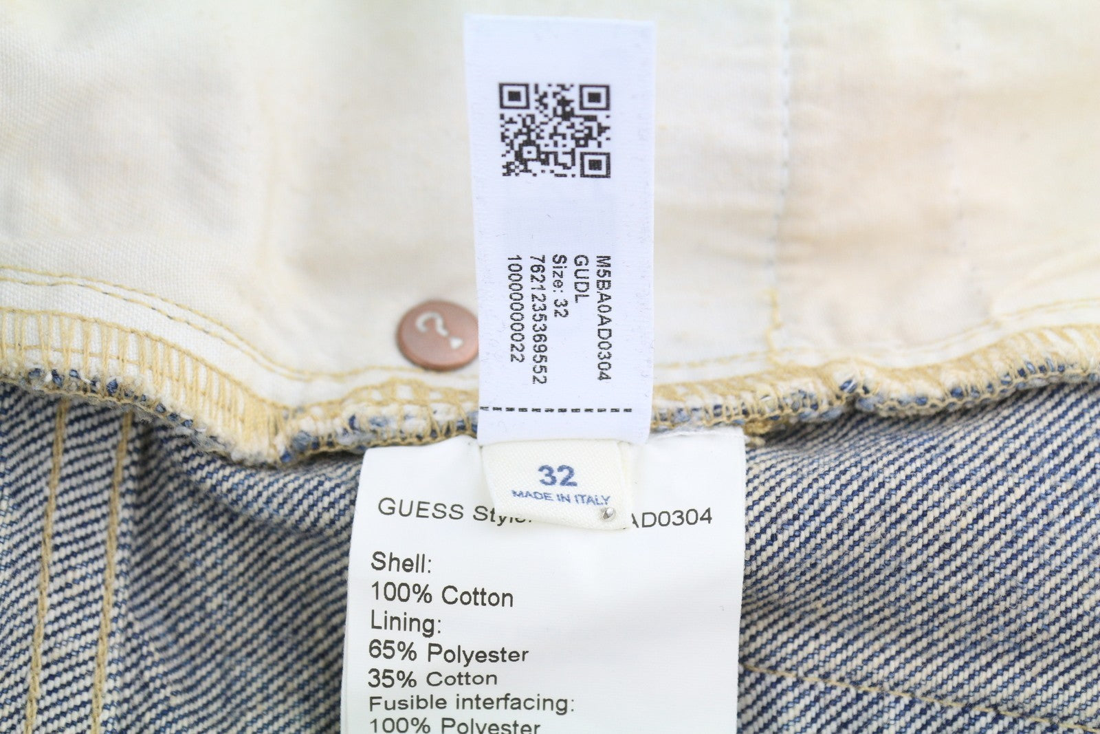 GUESS USA Gudl Men Jeans W32/L32 Blue Whiskers Faded Bootcut Button Fly RRP380