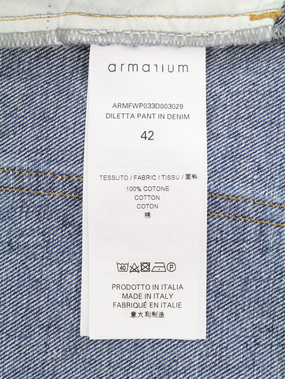 ARMARIUM Diletta Women Jeans 42 Blue Whiskers Washed Relaxed Twisted Seam RRP415