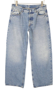 ARMARIUM Luke Women Jeans 44 Blue Faded Distress Relaxed Button Fly RRP570