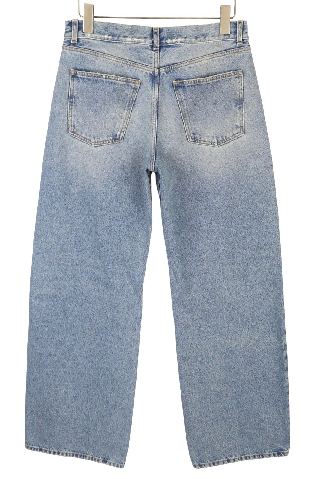 ARMARIUM Luke Women Jeans 44 Blue Faded Distress Relaxed Button Fly RRP570