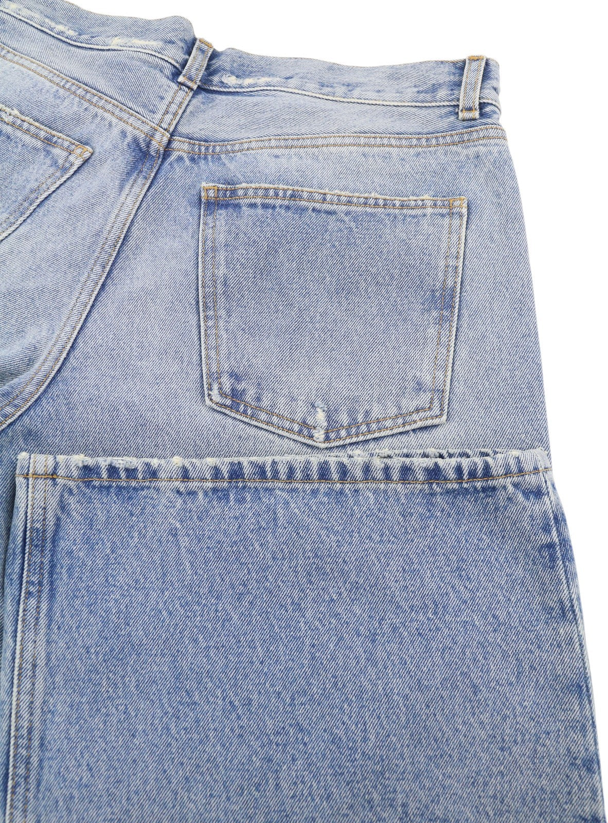 ARMARIUM Luke Women Jeans 44 Blue Faded Distress Relaxed Button Fly RRP570