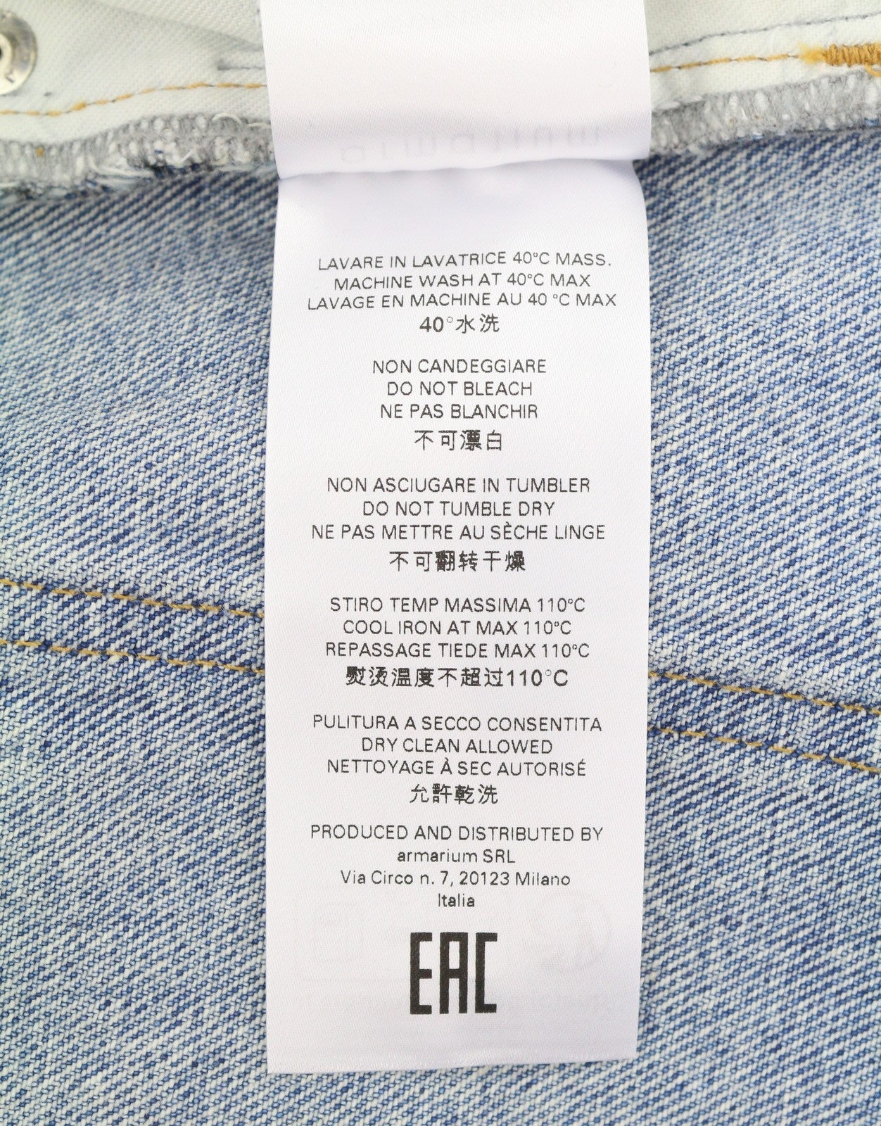 ARMARIUM Luke Women Jeans 44 Blue Faded Distress Relaxed Button Fly RRP570