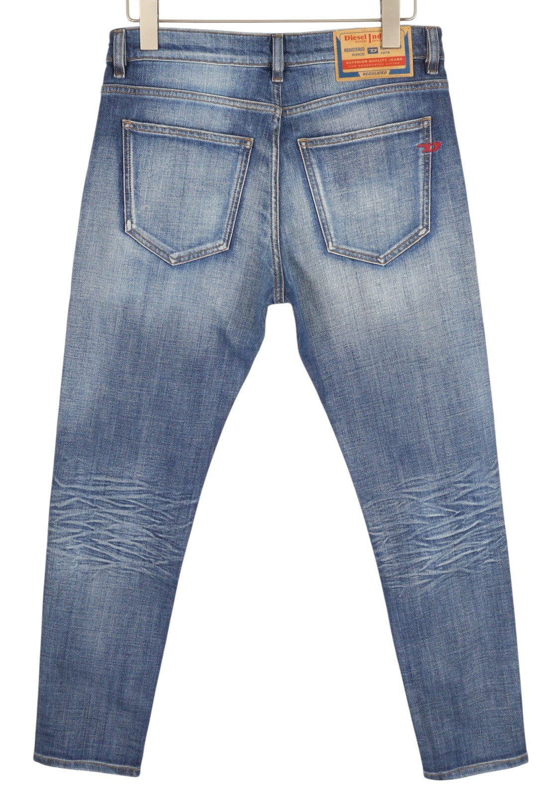 DIESEL 2019 D-Strukt 0DQAE Men's W32/L30 Slim Blue Fade Zip Fly Denim RRP175