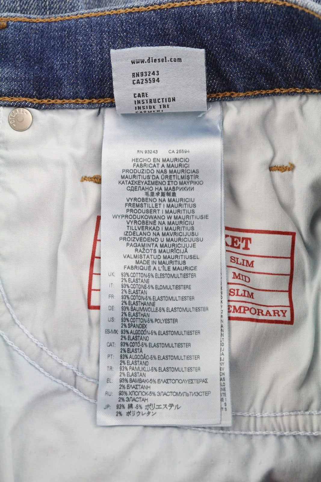 DIESEL 2019 D-Strukt 0DQAE Men's W33/L34 Slim Fit Blue Faded Zip Denim RRP175