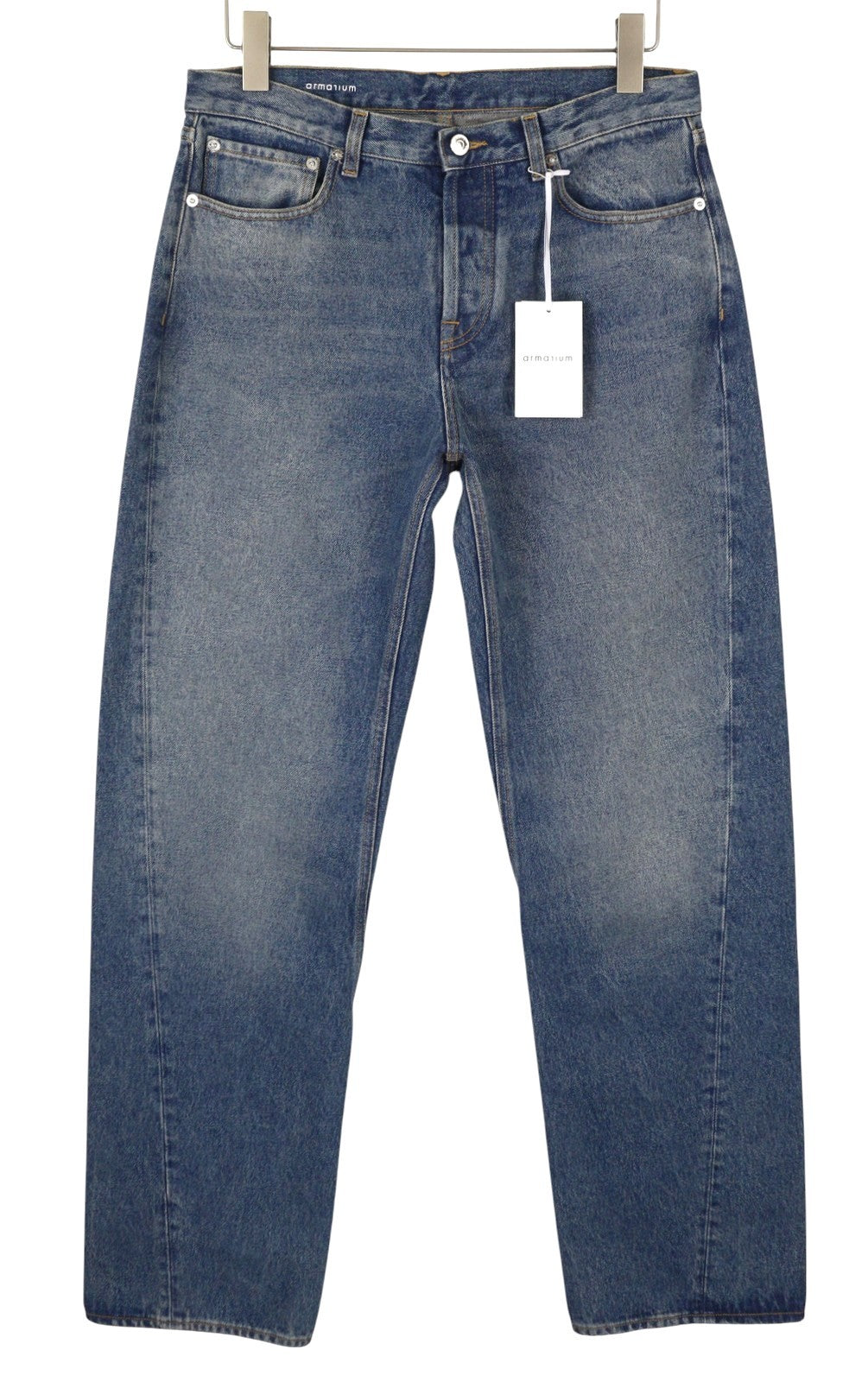 ARMARIUM Diletta Women Jeans 42 Blue Whiskers Faded Relaxed Twisted Seam RRP415