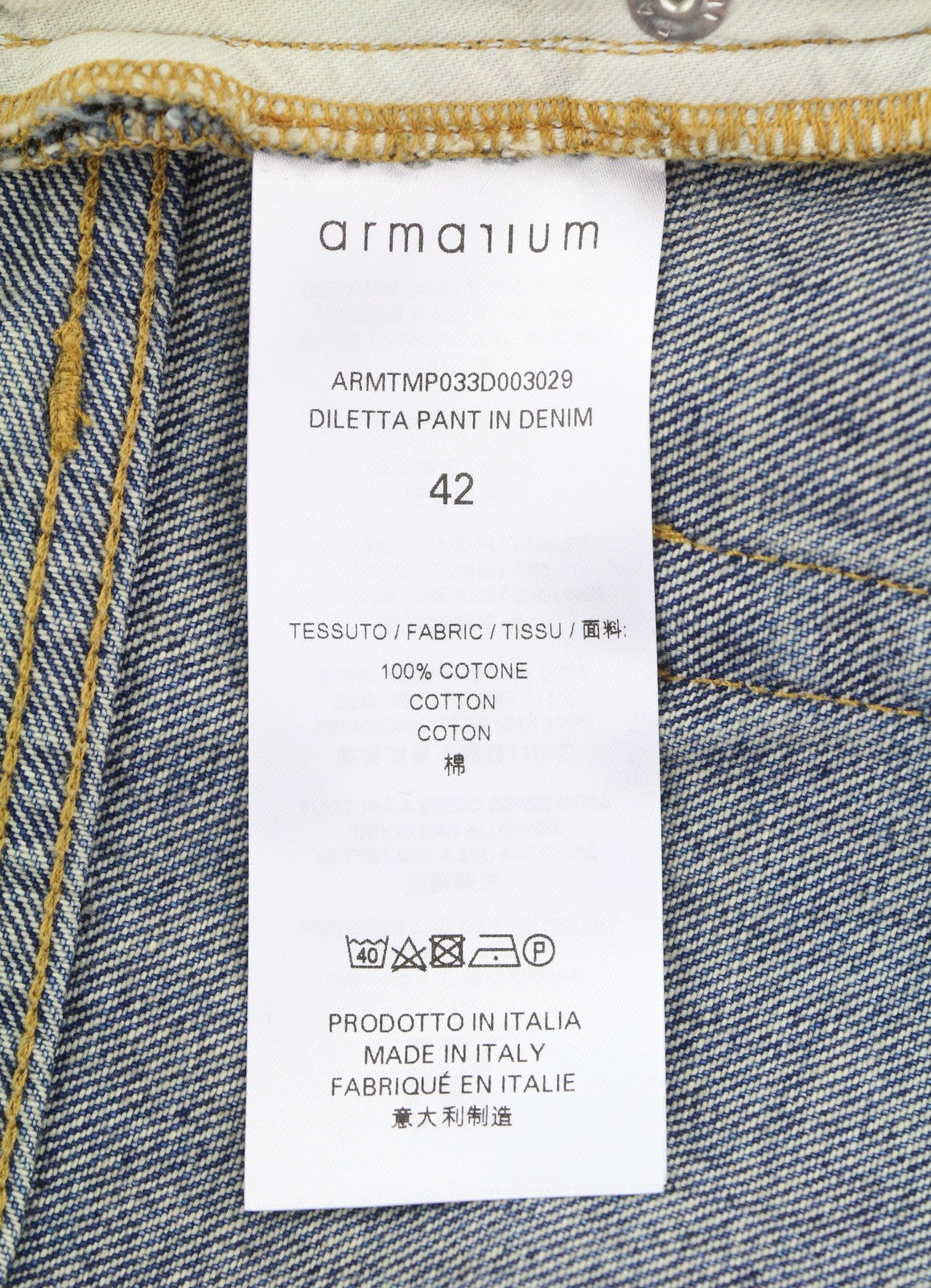 ARMARIUM Diletta Women Jeans 42 Blue Whiskers Faded Relaxed Twisted Seam RRP415