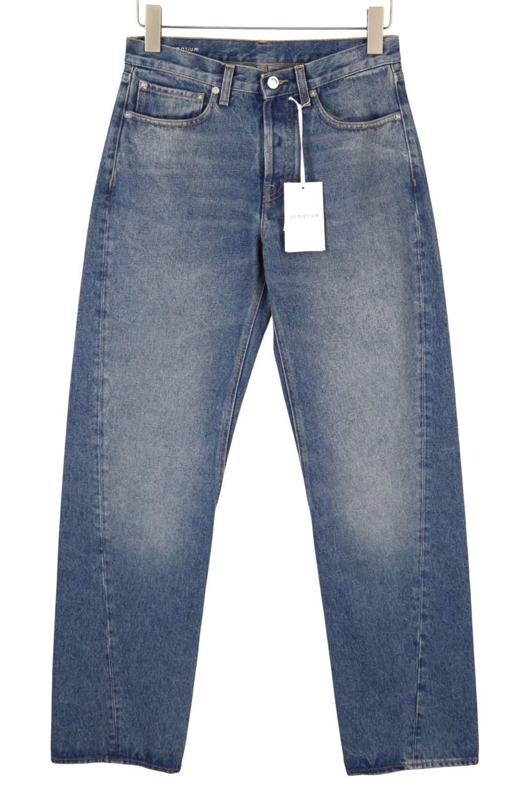 ARMARIUM Diletta Women Jeans 40 Blue Whiskers Faded Relaxed Twisted Seam RRP415