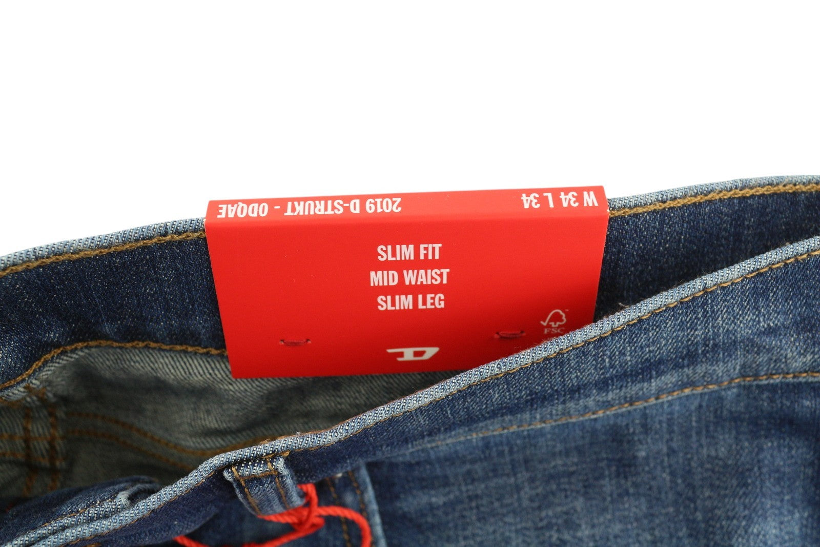 DIESEL 2019 D-Strukt 0DQAE Men's W34/L34 Slim Fit Blue Fade Effect Denim RRP175