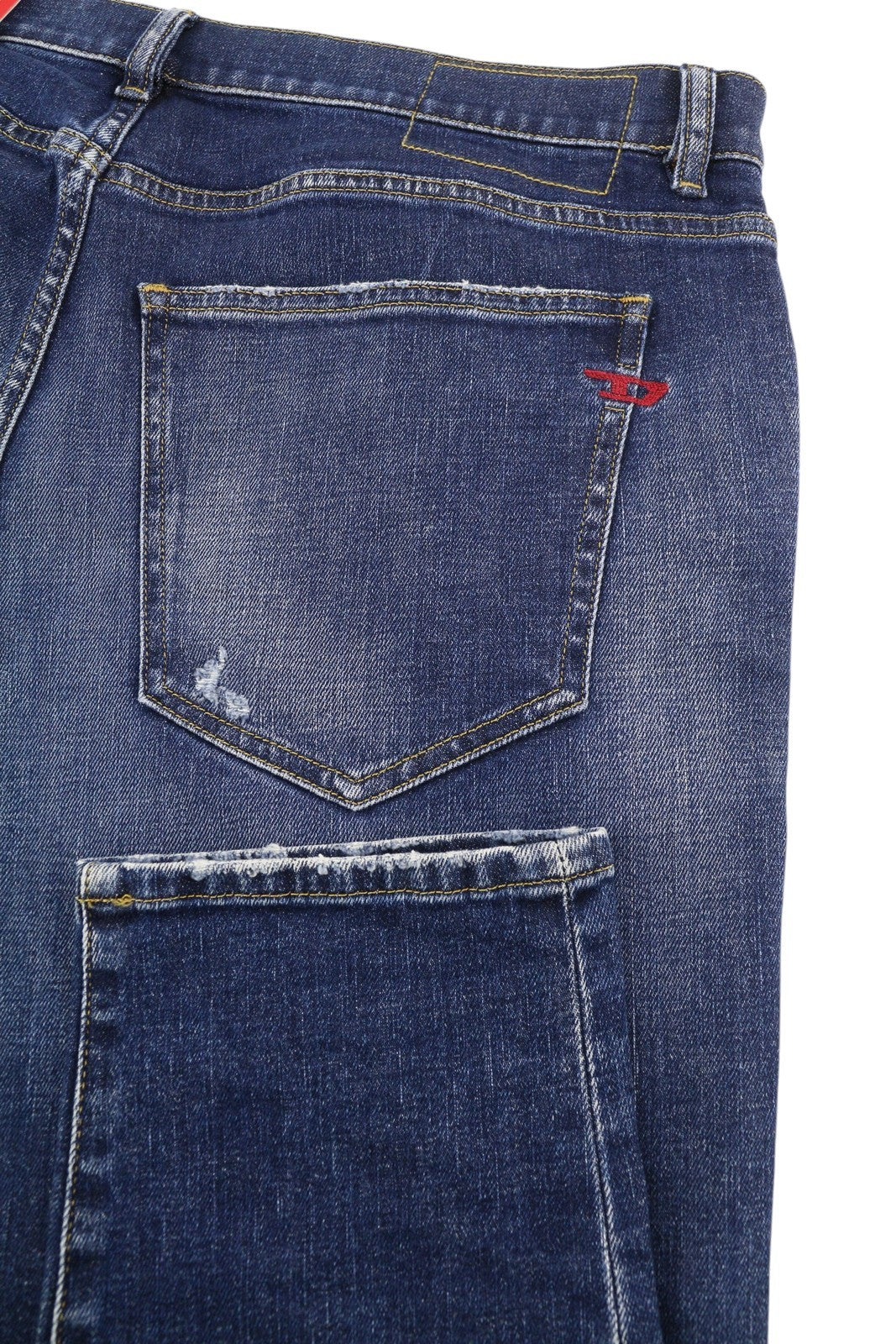 DIESEL 2019 D-Strukt E9B90 Men W36/L32 Slim Blue Denim Distressed Faded RRP250