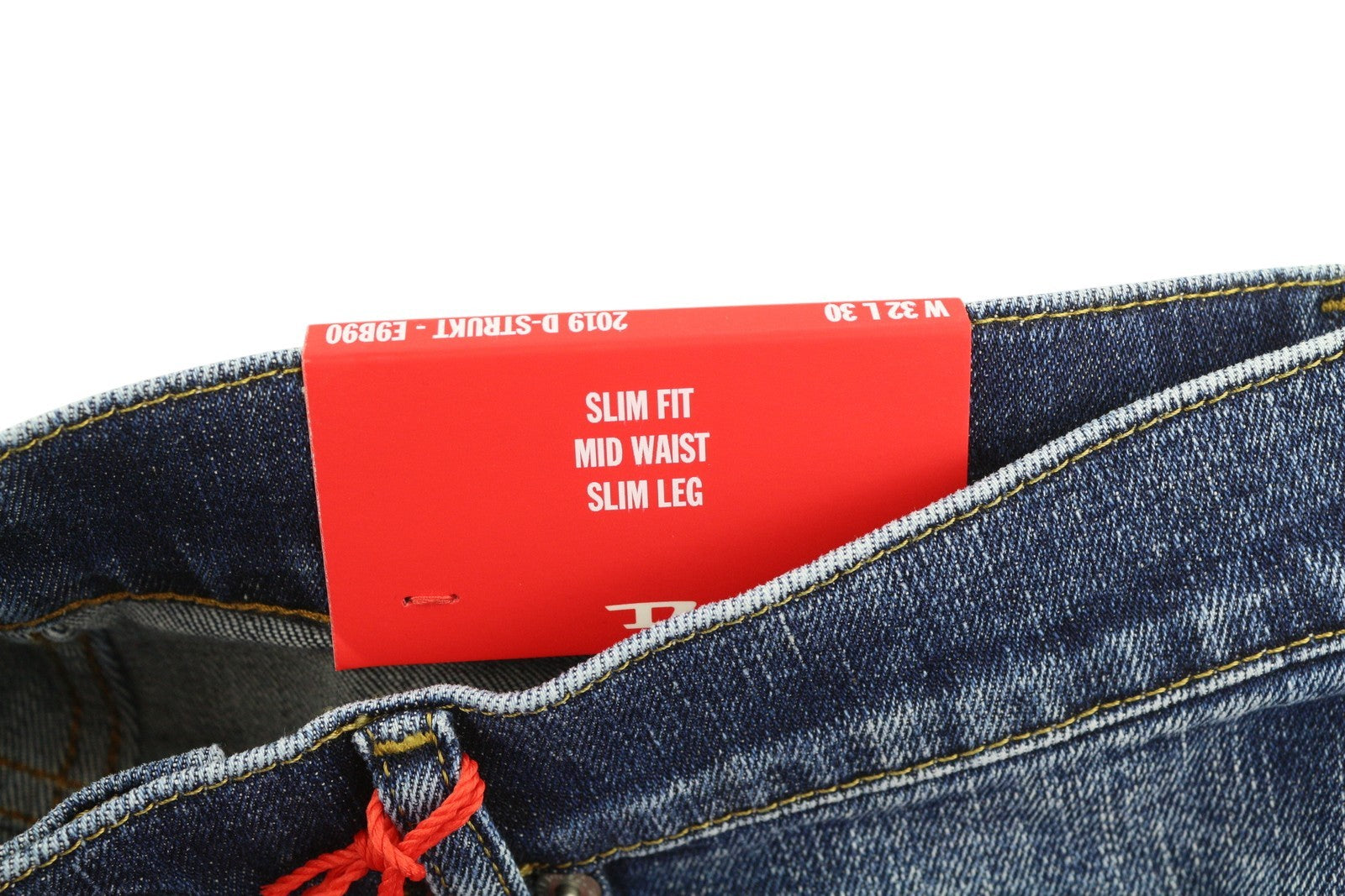 DIESEL 2019 D-Strukt E9B90 Men W32/L30 Slim Blue Distressed Faded Denim RRP250