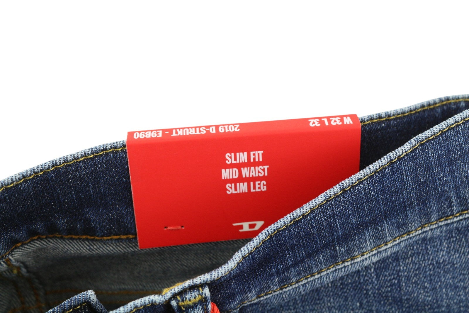 DIESEL 2019 D-Strukt E9B90 Men W32/L32 Slim Fit Blue Distress Fade Jeans RRP250