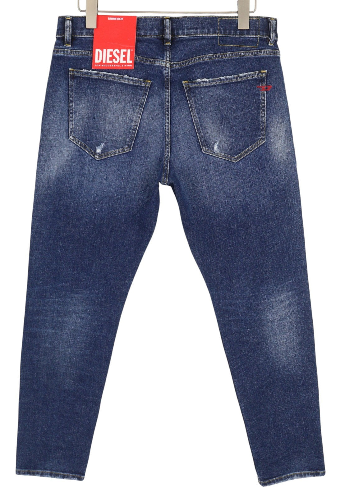 DIESEL 2019 D-Strukt E9B90 Men W33/L32 Slim Blue Fade Distressed RRP250