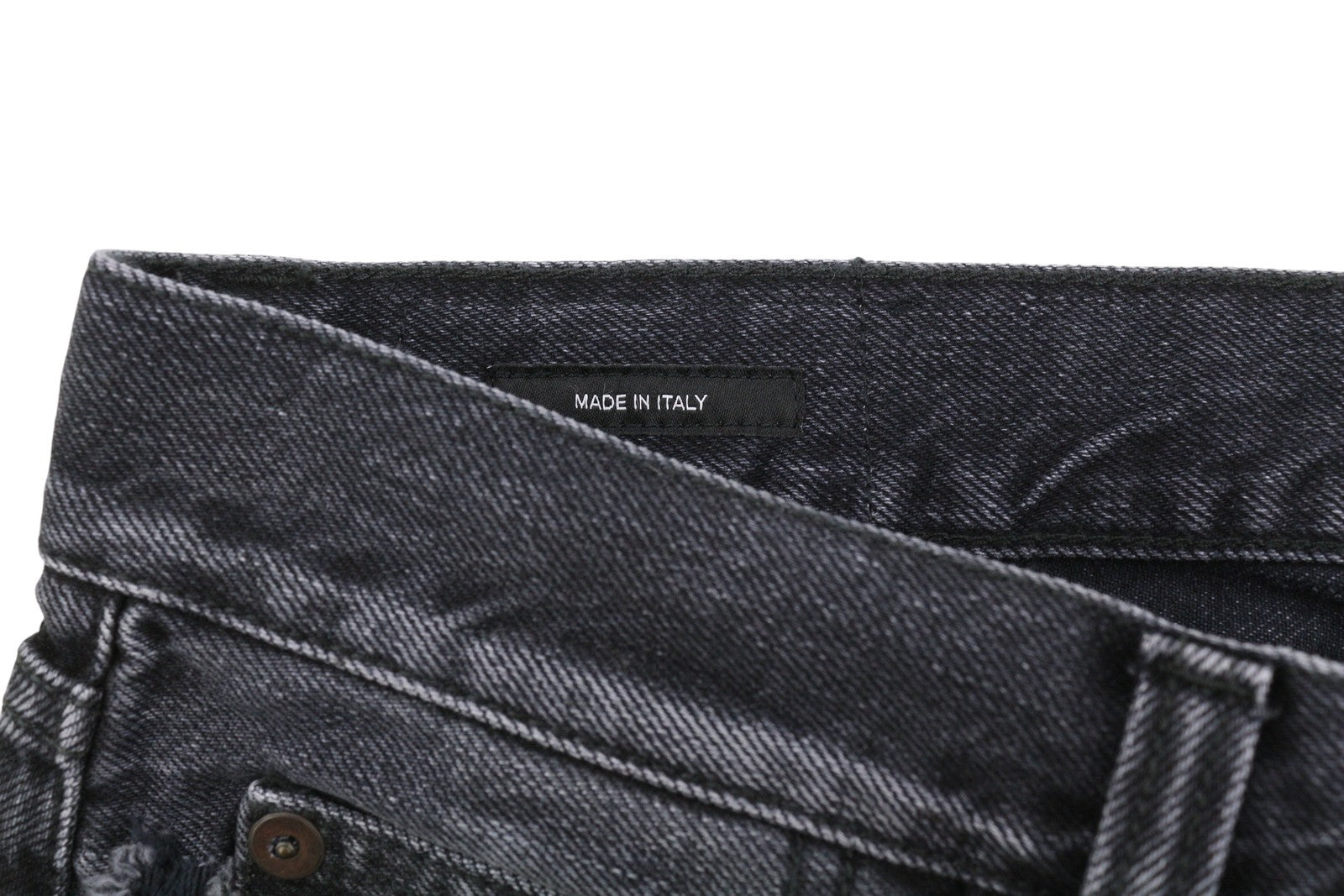 R13 Boyfriend Women Jeans 31 Jake Black Whiskers Faded Distress Ripped