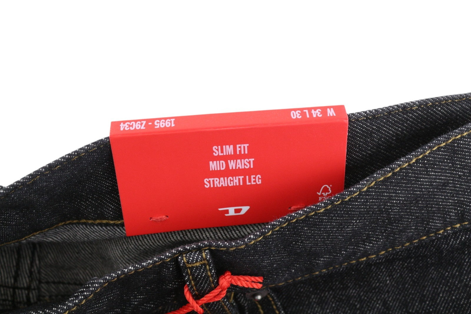 DIESEL 1995 Z9C34 Men's W34/L30 Slim Straight Dark Denim Button Fly RRP185