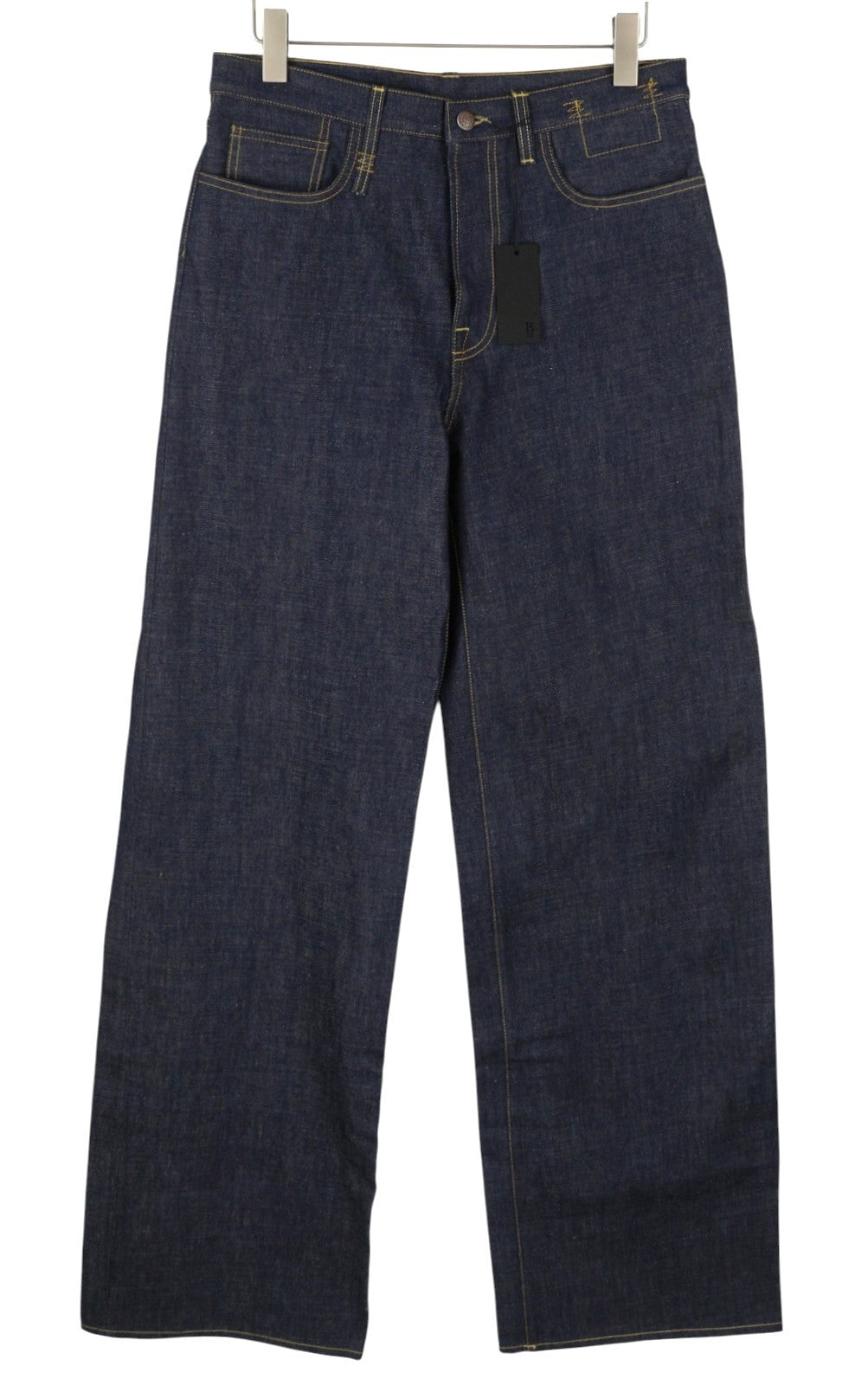 R13 Lisa Baggy Women Jeans 27 Bain Blue Dark Loose Fit Rigid Zip Fly Long