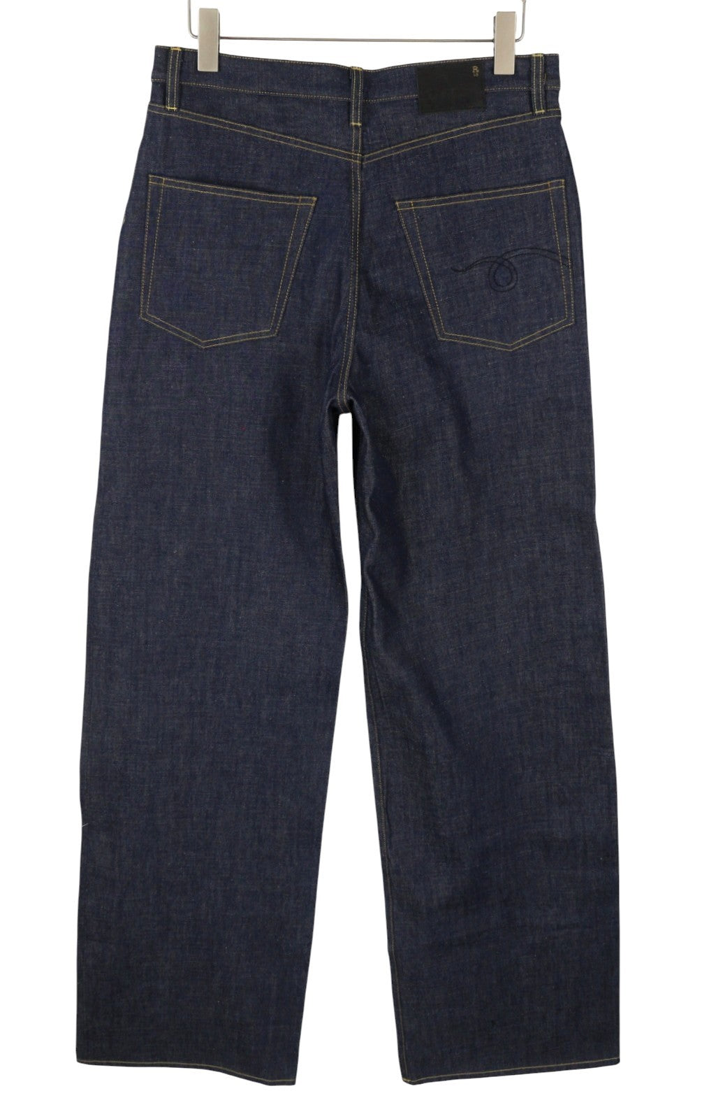 R13 Lisa Baggy Women Jeans 27 Bain Blue Dark Loose Fit Rigid Zip Fly Long