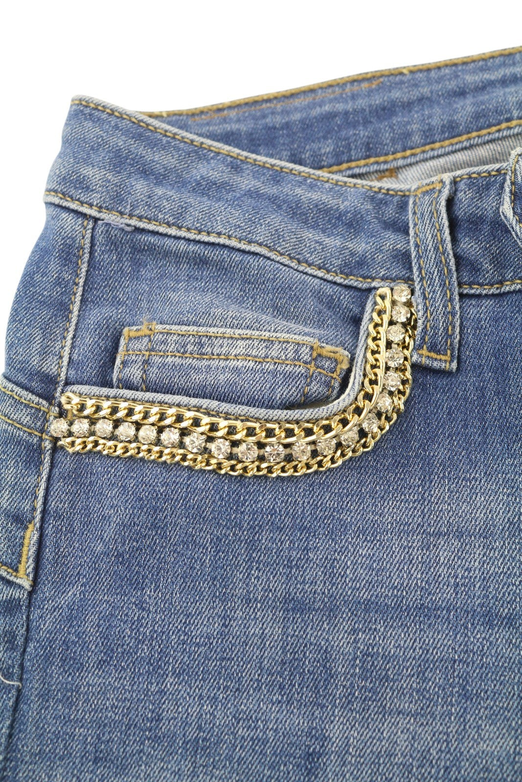 LIU JO Microflaire Women's W28 Bootcut Blue Washed Denim Raw Hem Finish