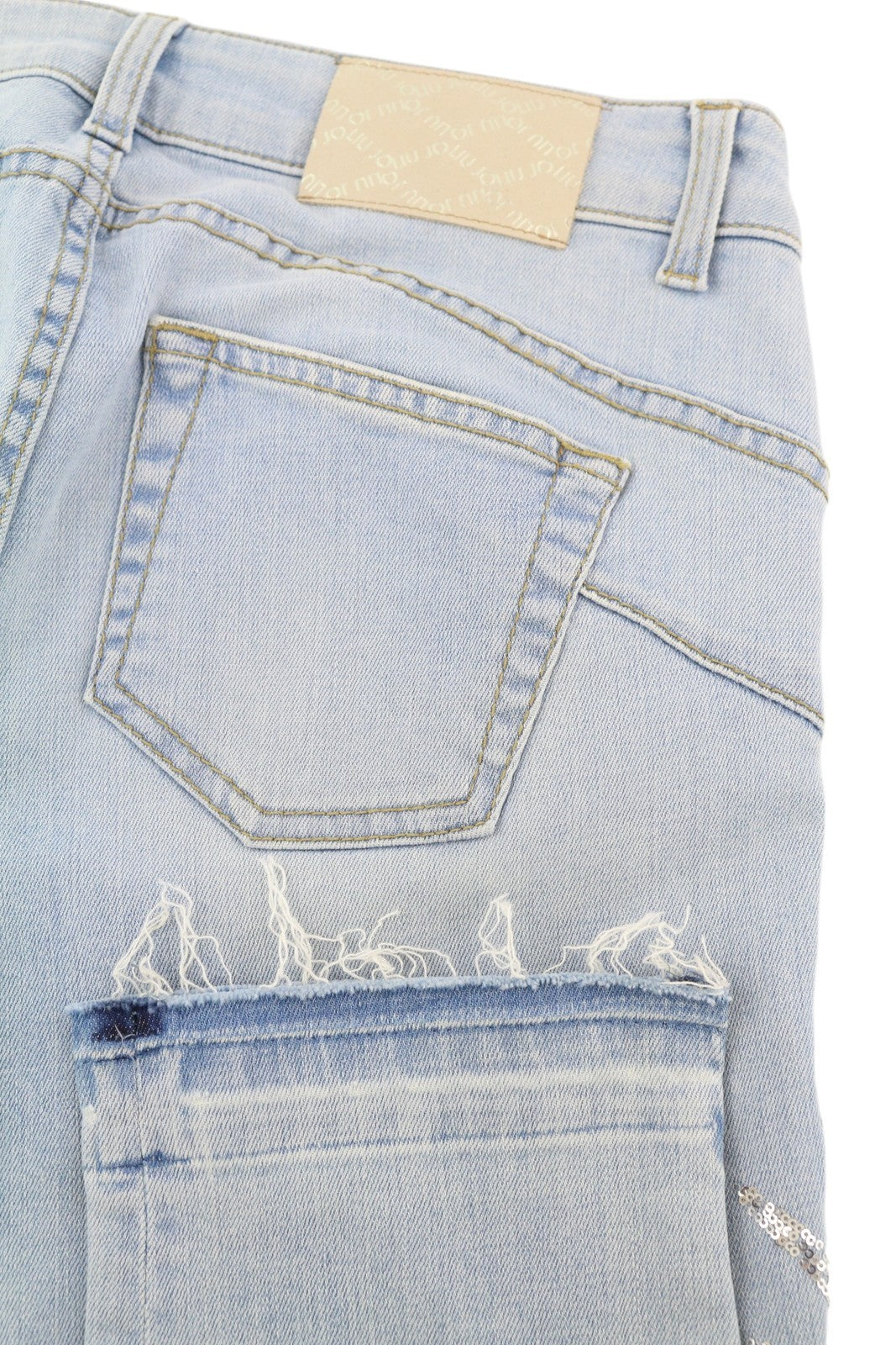 LIU JO New Ideal Women's W28 Blue Washed Skinny Fit Denim Sequin Detail