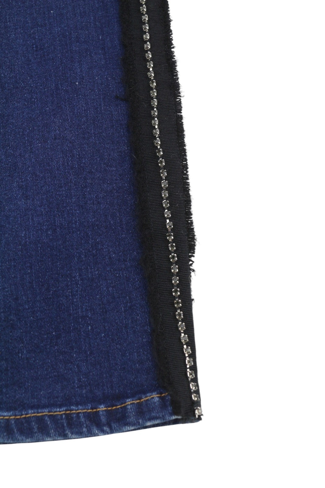 LIU JO Fabulous Women's W28 Skinny Blue Washed Denim Rhinestone Finish