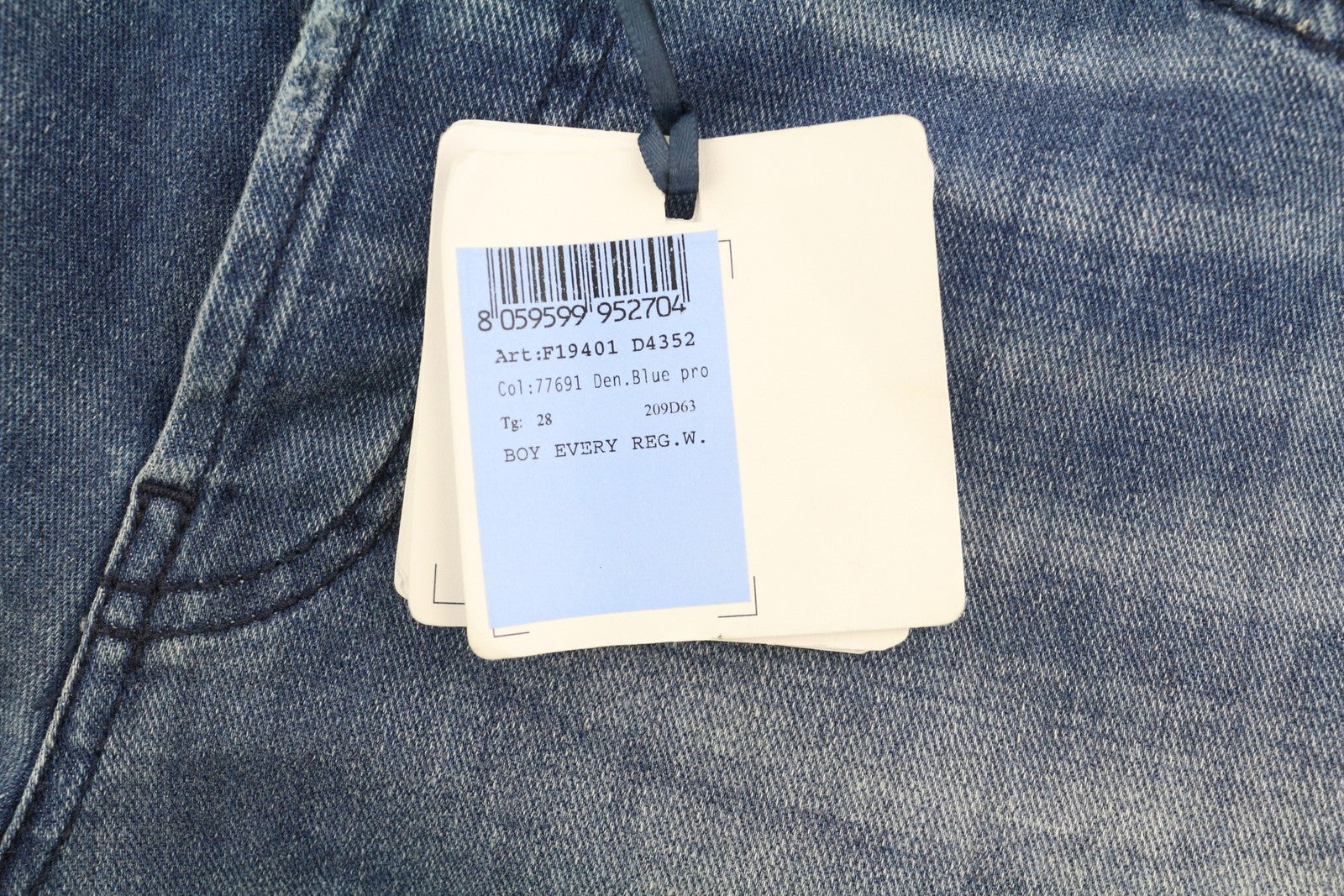 LIU JO Boy Every Day Women's W28 Washed Blue Slim Fit Rhinestone Trim